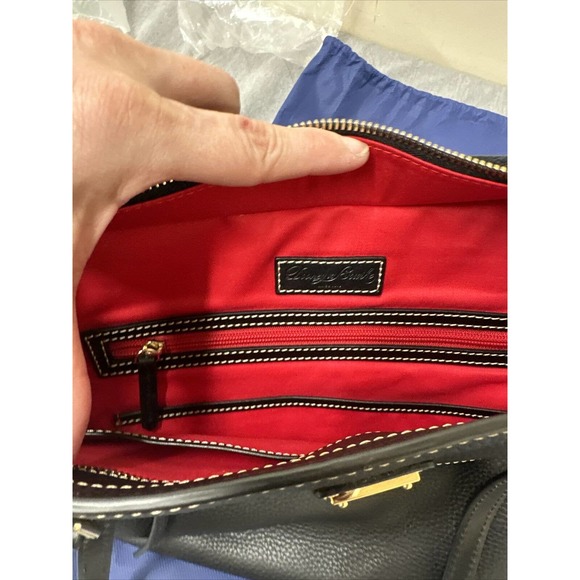 Dooney & Bourke Black on Black Pebble Leather Shopper Tote Bag Purse FS Charity - Picture 14 of 16